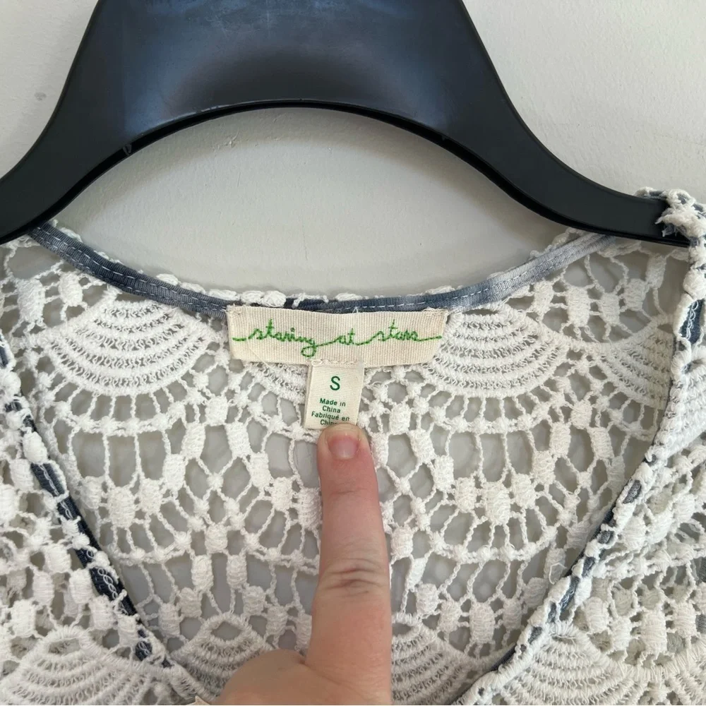 Staring at Stars by Anthropologie TieDye Hi-Lo Maxi Dress Crocheted Neck, S - Picture 5 of 7